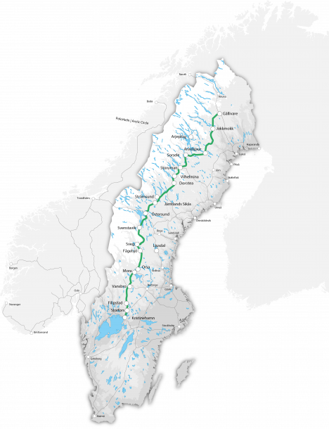 karta Inlandsbanan